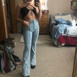 high rise flare jeans